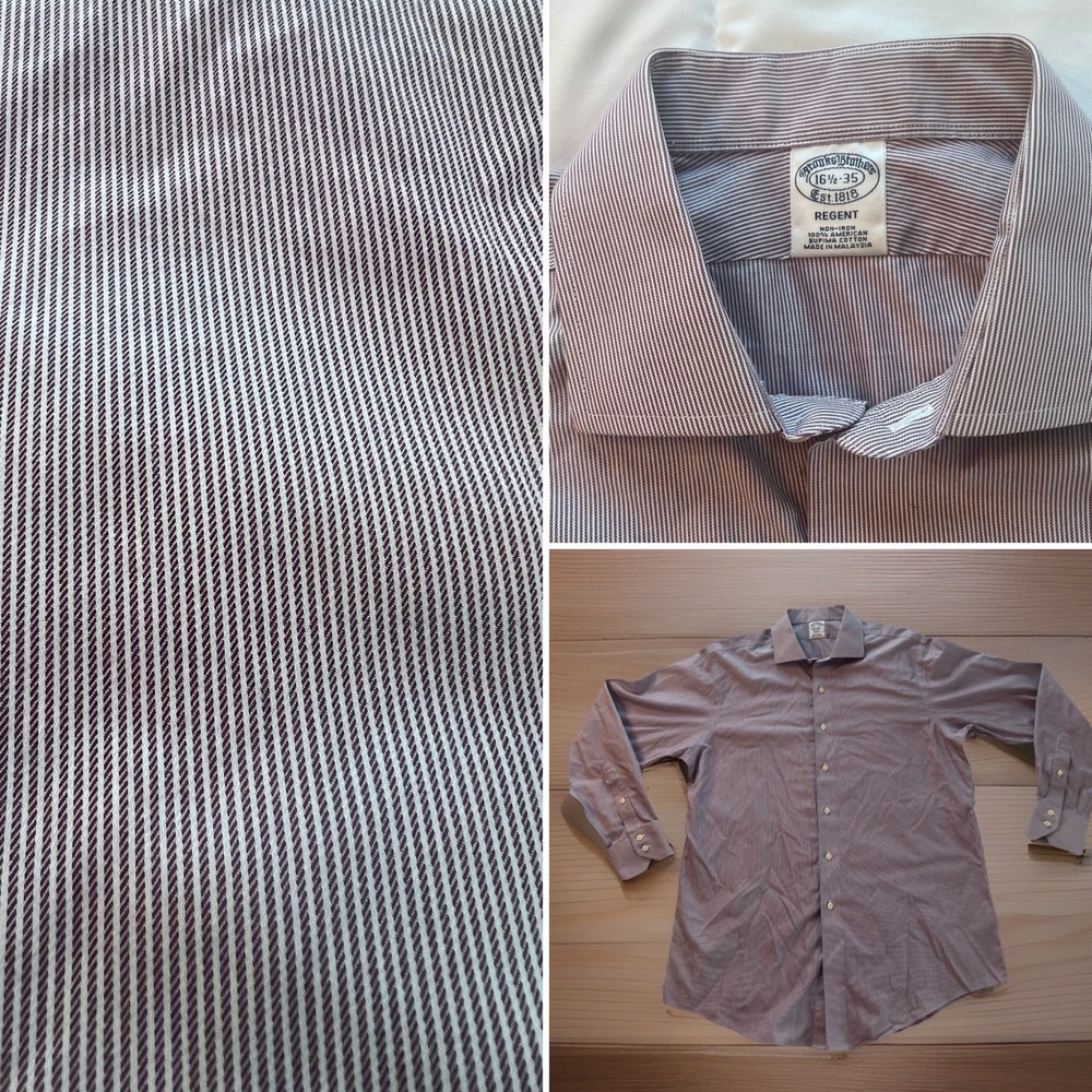 Brooks Brothers Mens Button Down Shirt  Regent Fit - 16 1/2 x 35- No Iron (045)
